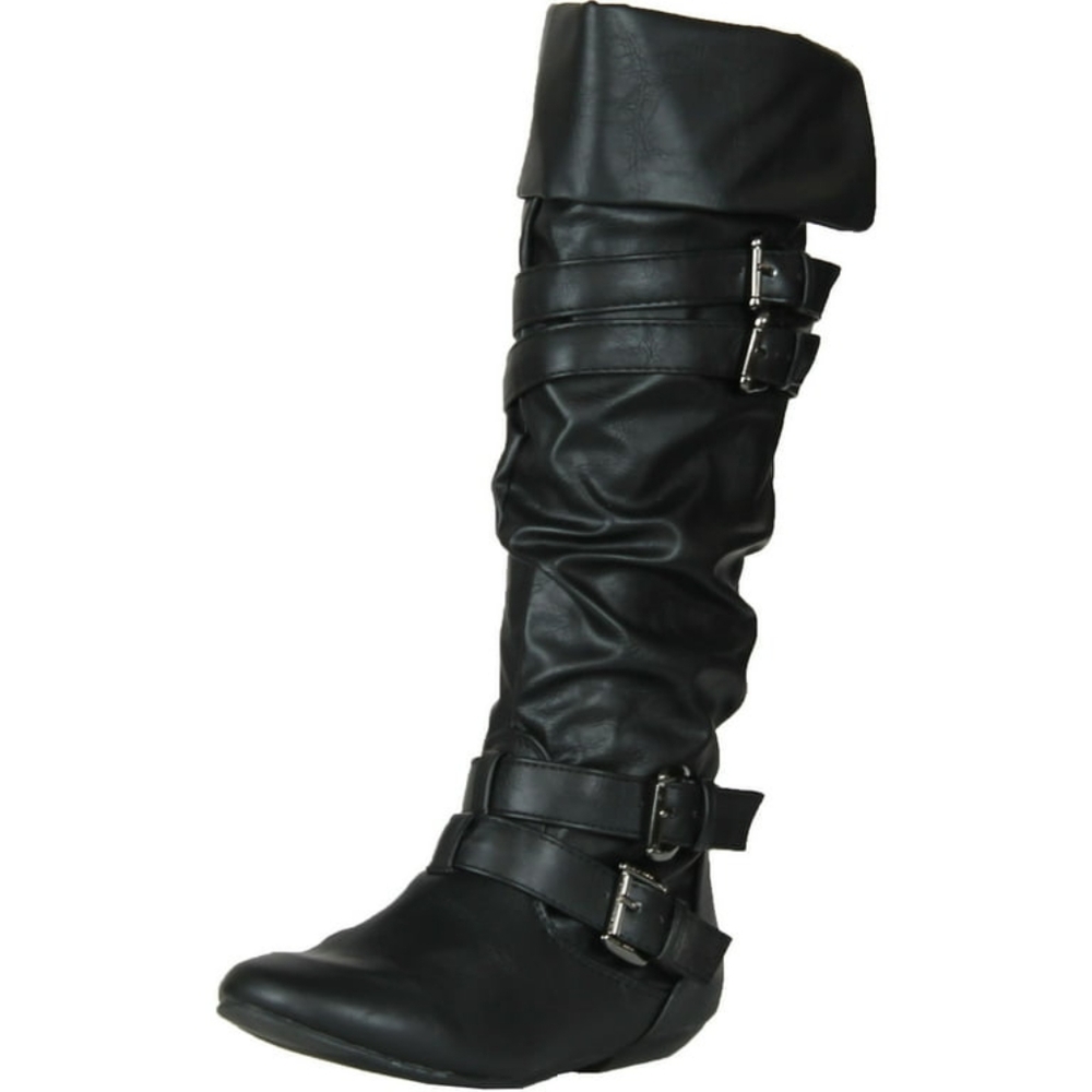 New Women's Tamika-42 Casual Fashion Boot W/buckle Accent-black